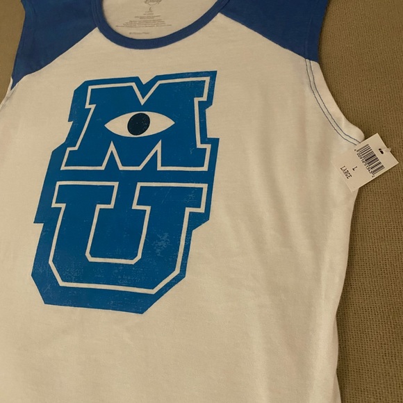Disney MU Sleeveless Tee. White/Blue New with Tags - Picture 5 of 7
